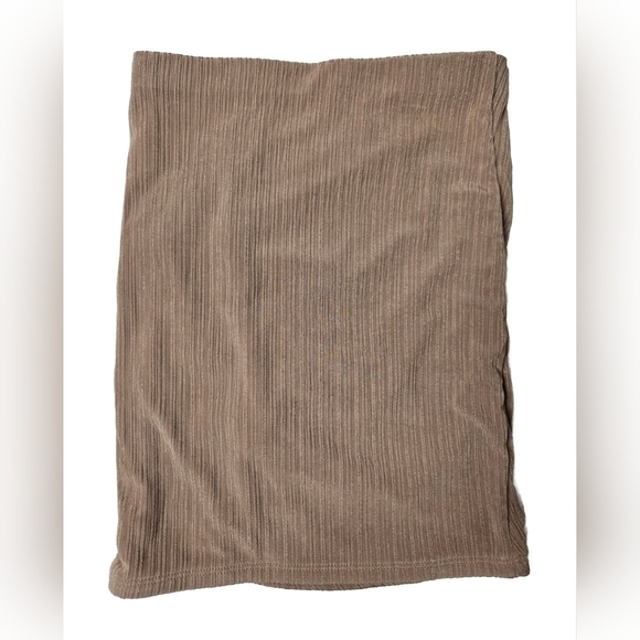 Naked Wardrobe Tan Ruched Detail Mini Skirt SZ Small - Picture 2 of 5